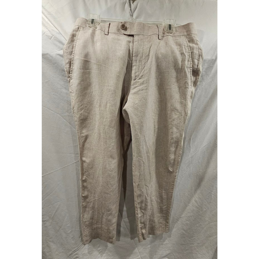 Bar III Linen Men's Modern-Fit 100% Pants light tan Measure 32X29 Cruise Beach